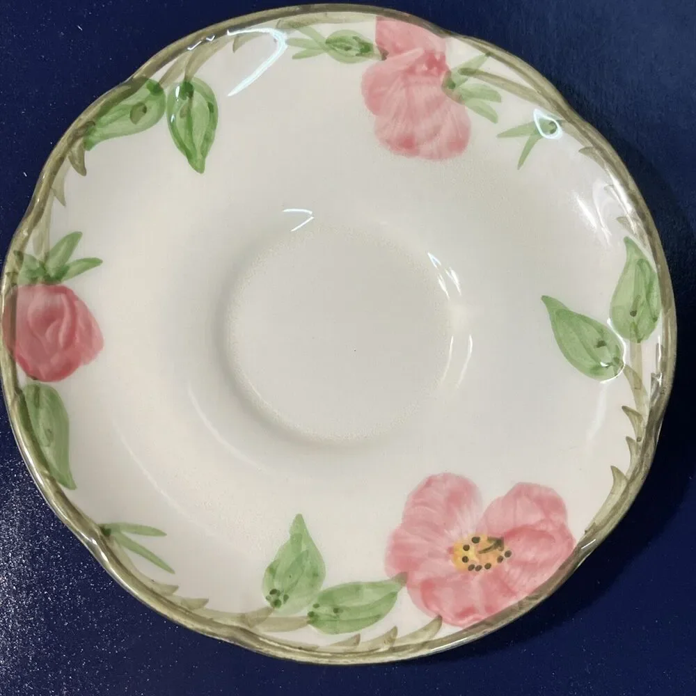 VTG Franciscan Desert Rose Tea Cups & Saucers Set Of 4 Hand Painted USA‎
